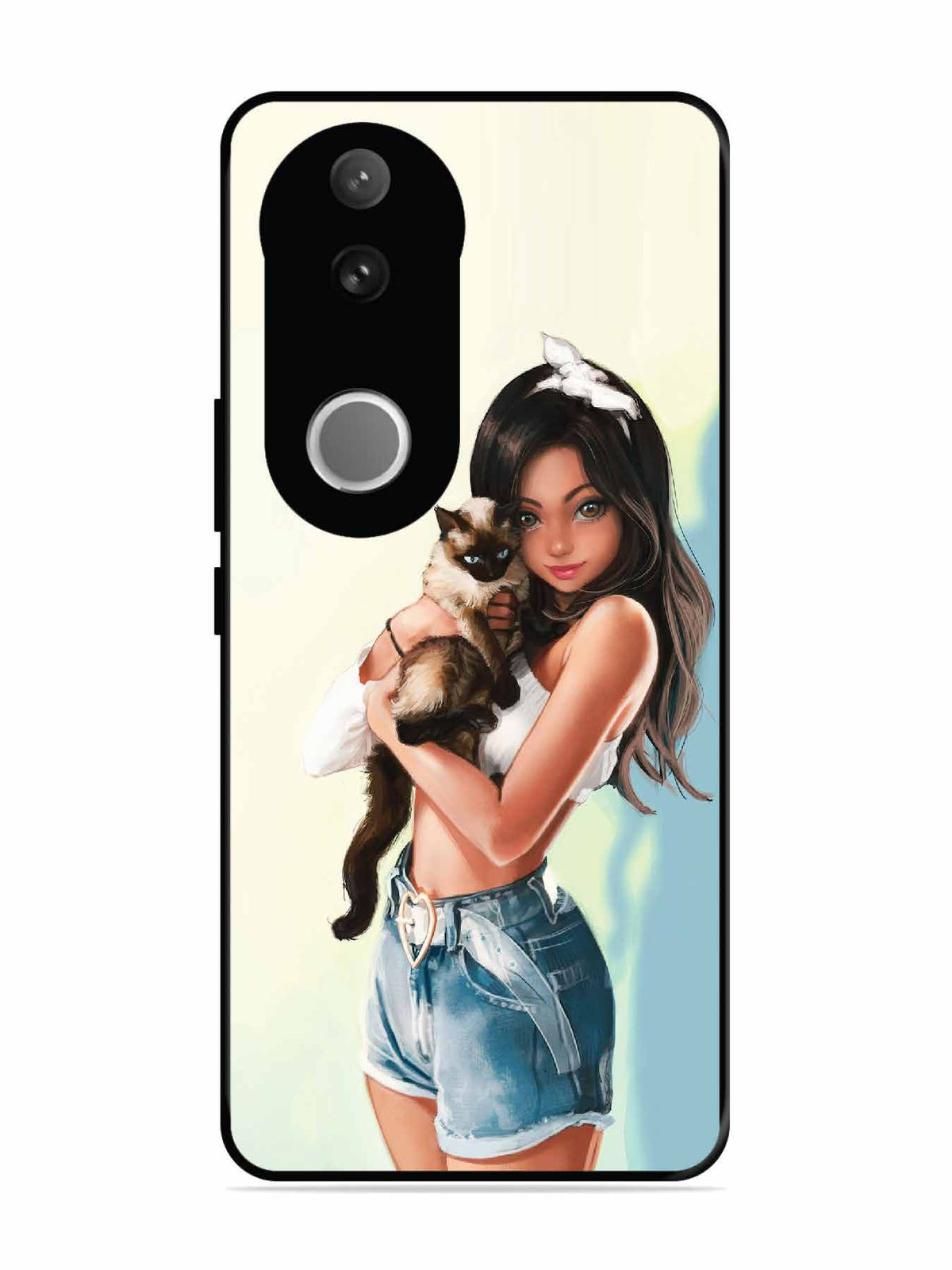 Vivo V50e Cute Girl with Cat