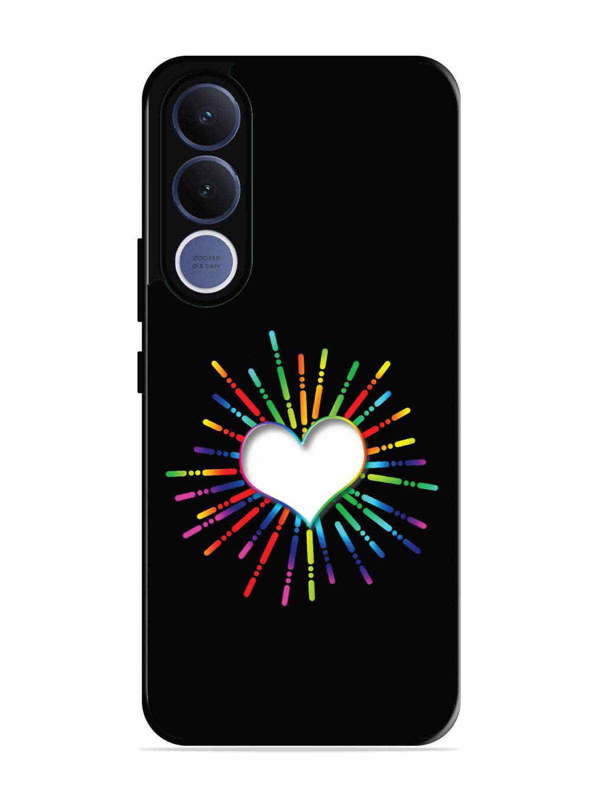 Vivo V70 fe Colourful Heart on Black