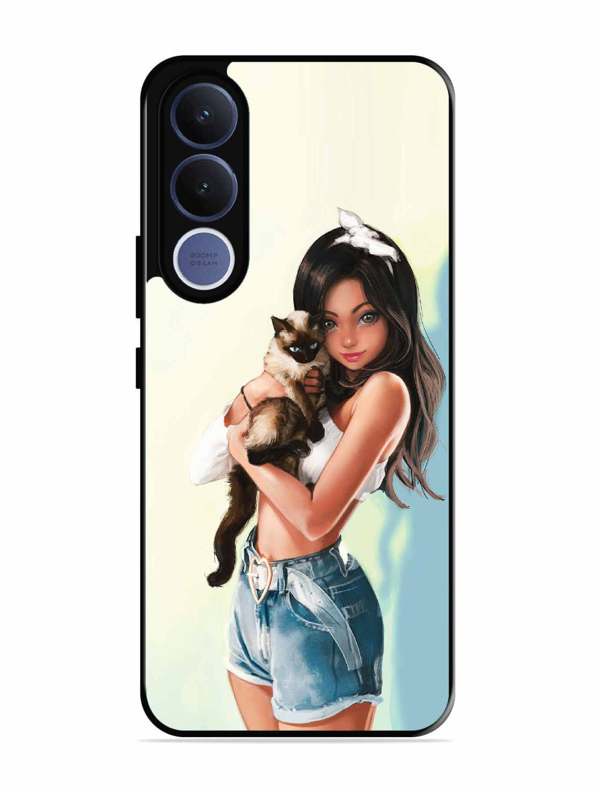 Vivo V70 fe Cute Girl with Cat