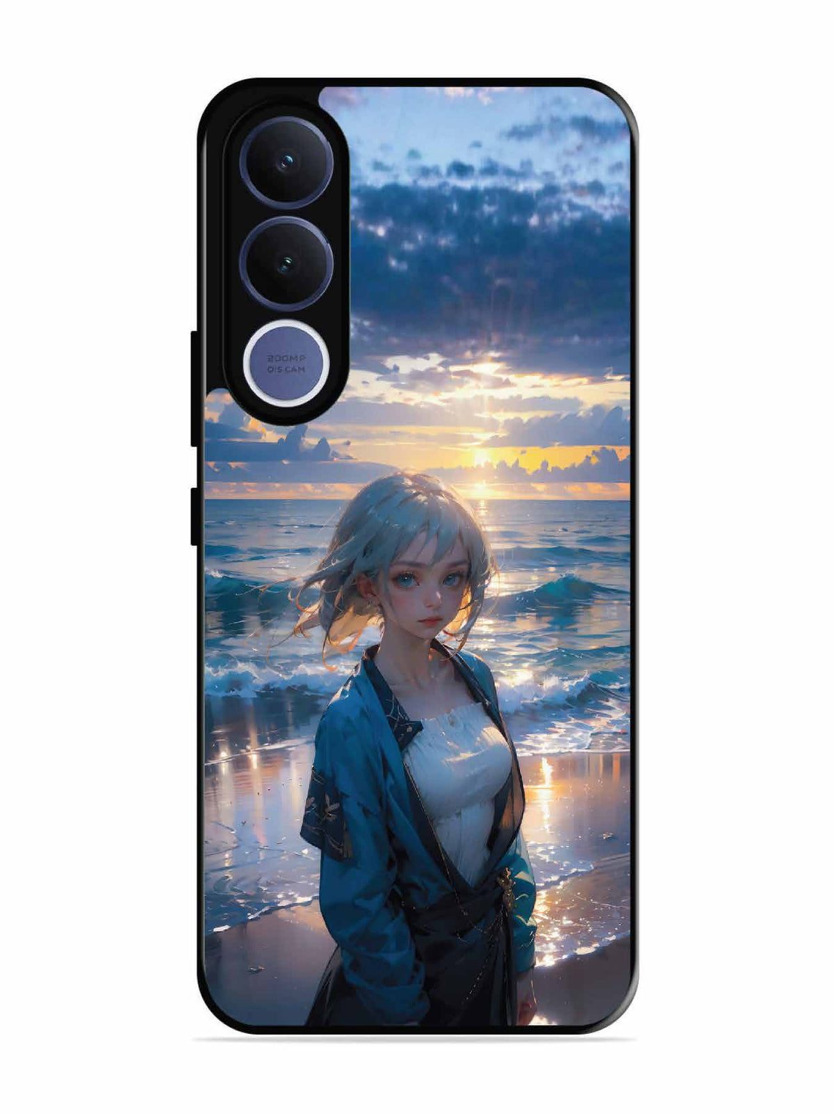Vivo V70 fe Anime Girl Beach Ocean Waves