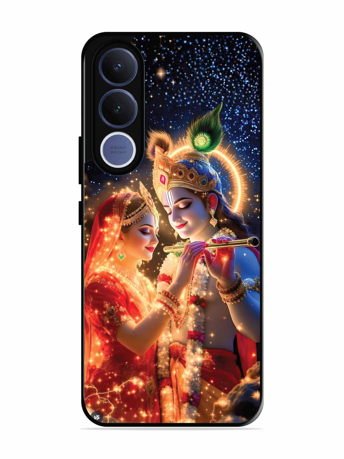 Vivo V70 fe Radha Krishna posing with flute