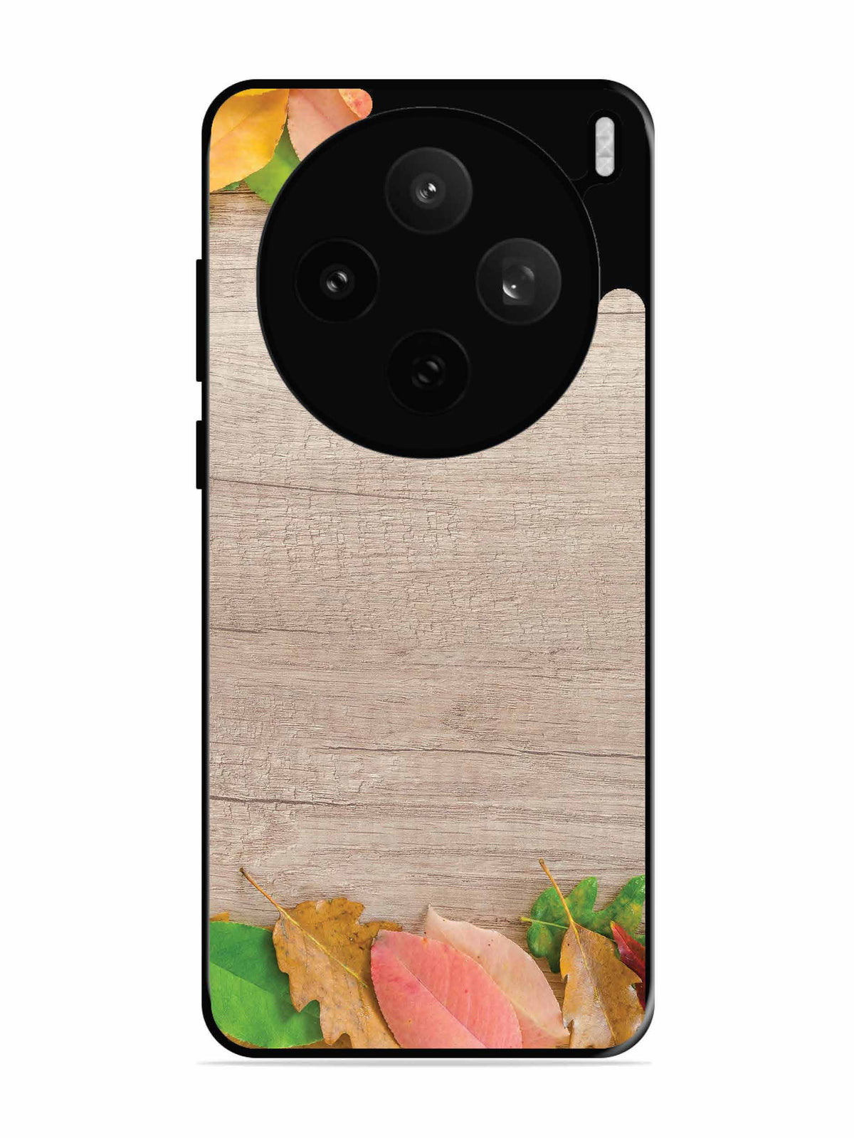 Vivo X200t Autumn Leafs On Wooden Table