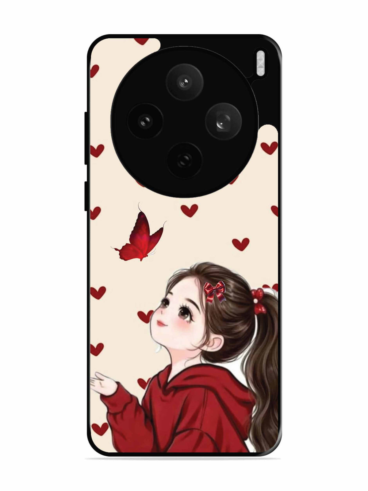 Vivo X200t Beautiful girl with red butterfly