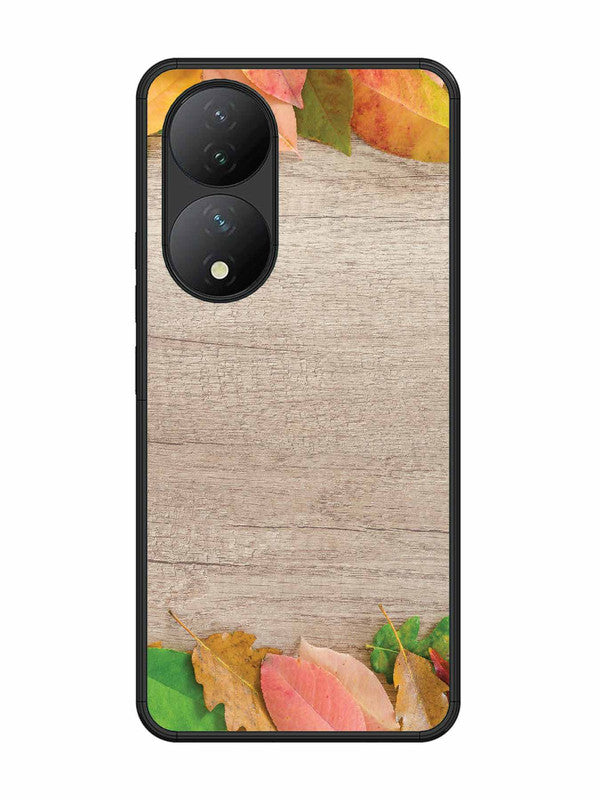 Vivo Y100 5G Autumn Leafs On Wooden Table