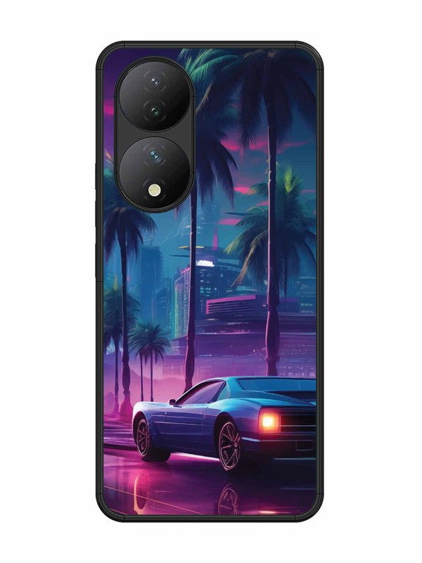 Vivo Y100 5G sunset-sports-car-city-palm-trees