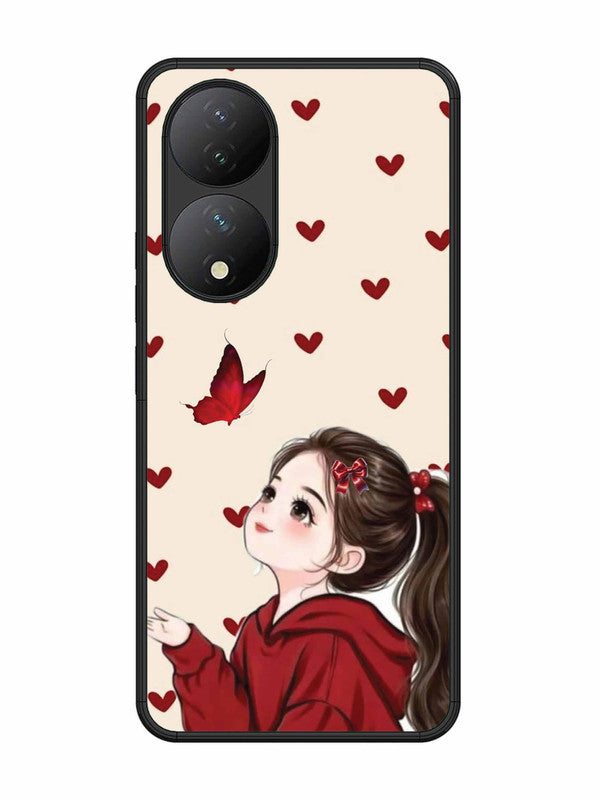 Vivo Y100 5G Beautiful girl with red butterfly