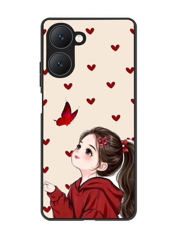Vivo Y18 5G Beautiful girl with red butterfly