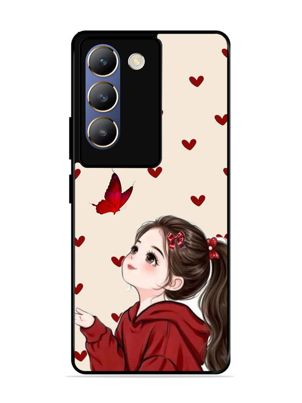 Vivo Y200E 5G Beautiful girl with red butterfly