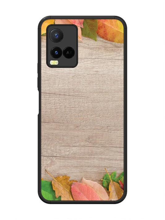 vivo y21 Autumn Leafs On Wooden Table