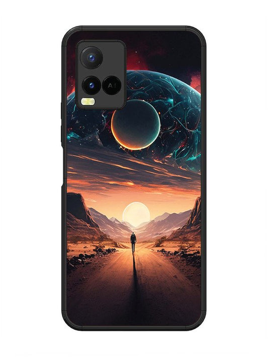 vivo y21 Sunset with space scene