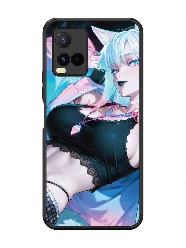 vivo y21 anime girl fox headpohone white Hair