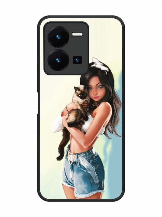 Vivo Y27 Cute Girl with Cat