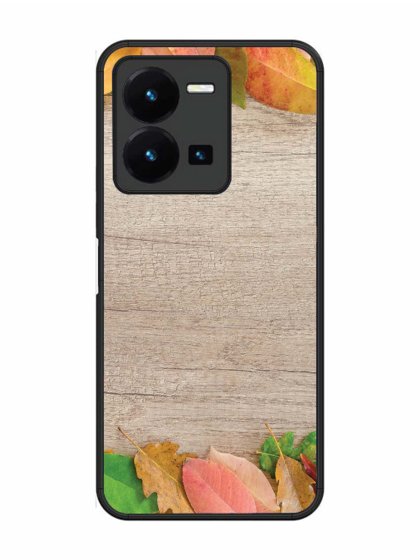 Vivo Y27 Autumn Leafs On Wooden Table