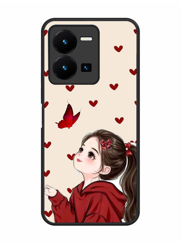 Vivo Y27 Beautiful girl with red butterfly