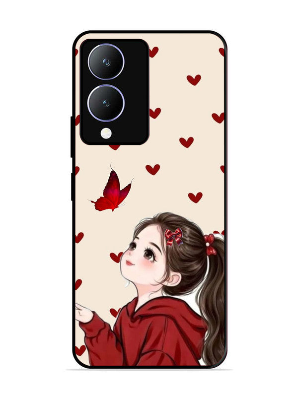 Vivo Y28 5G Beautiful girl with red butterfly