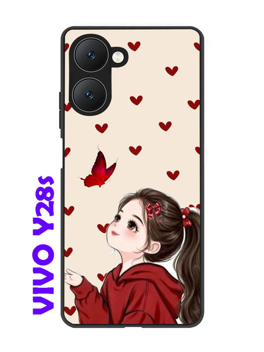 Vivo Y28s 5G Beautiful girl with red butterfly