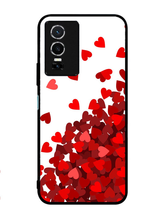 Vivo Y76 5G Red Hearts White Background