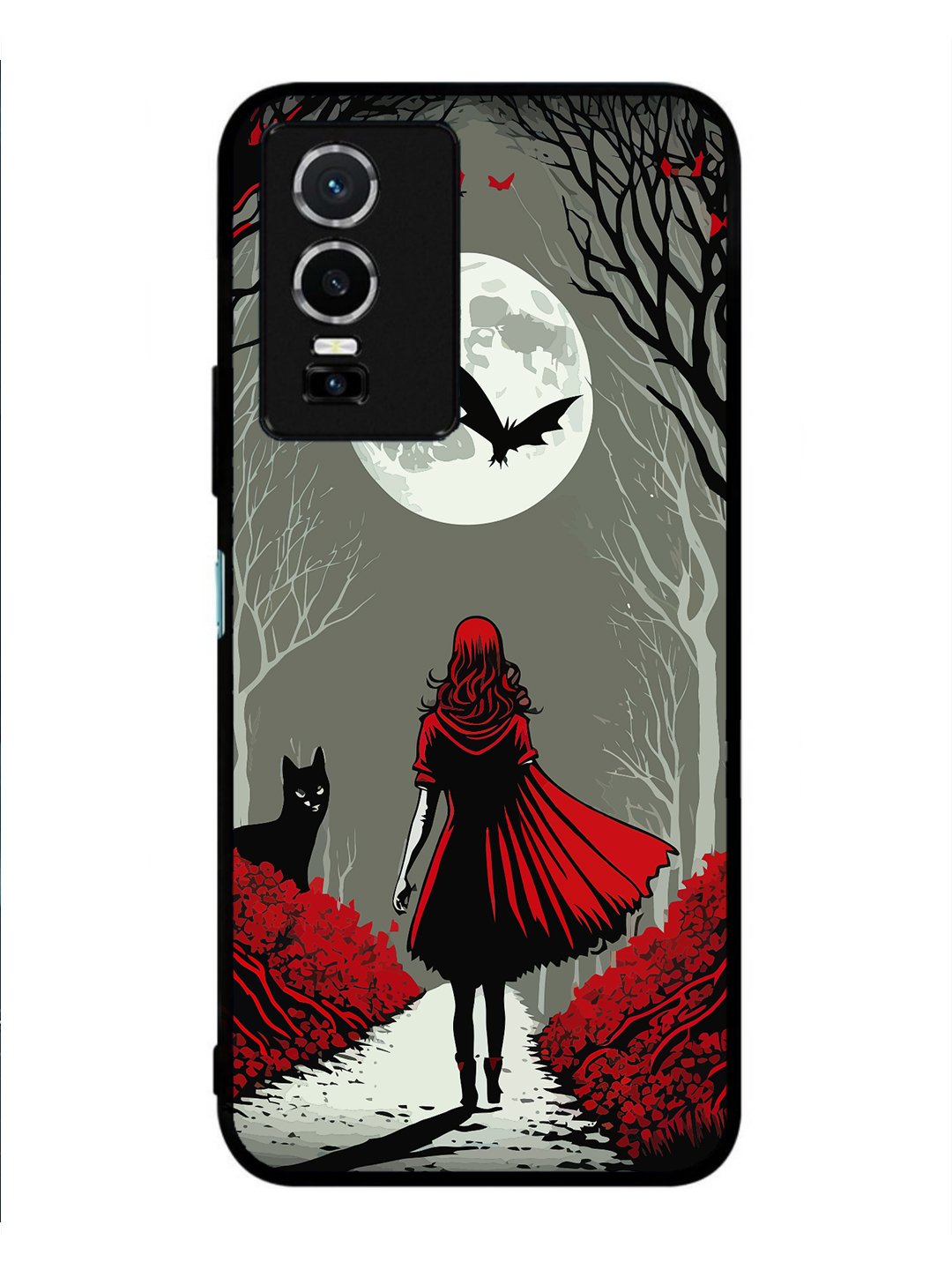 Vivo Y76 5G Scarlet Girl in Red Forest