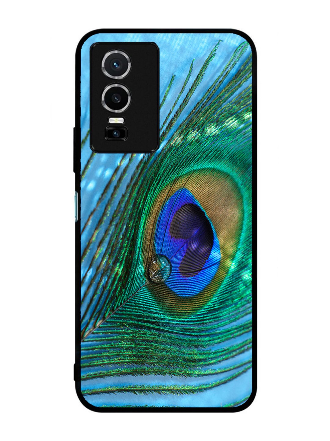 Vivo Y76 5G A drop on Peacock Feather