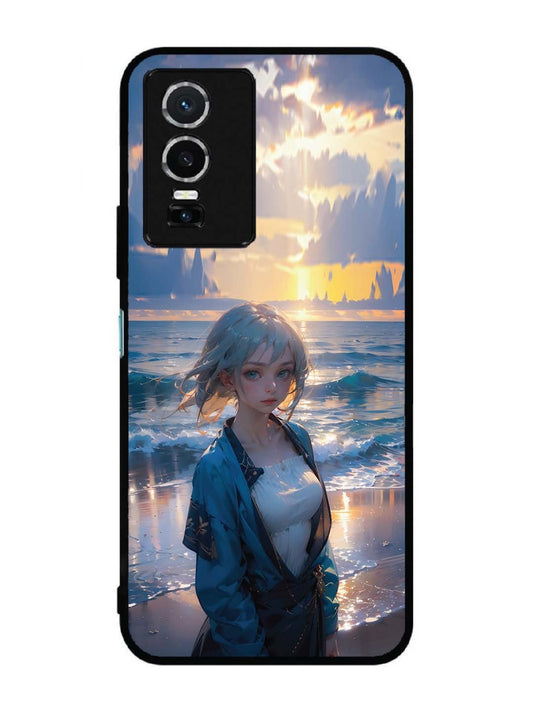 Vivo Y76 5G Anime Girl Beach Ocean Waves