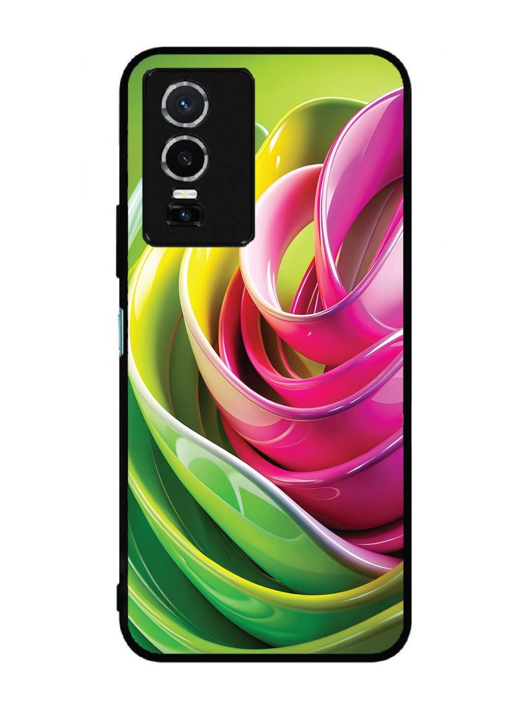 Vivo Y76 5G Vibrant Swirl Glossy Ribbon Art