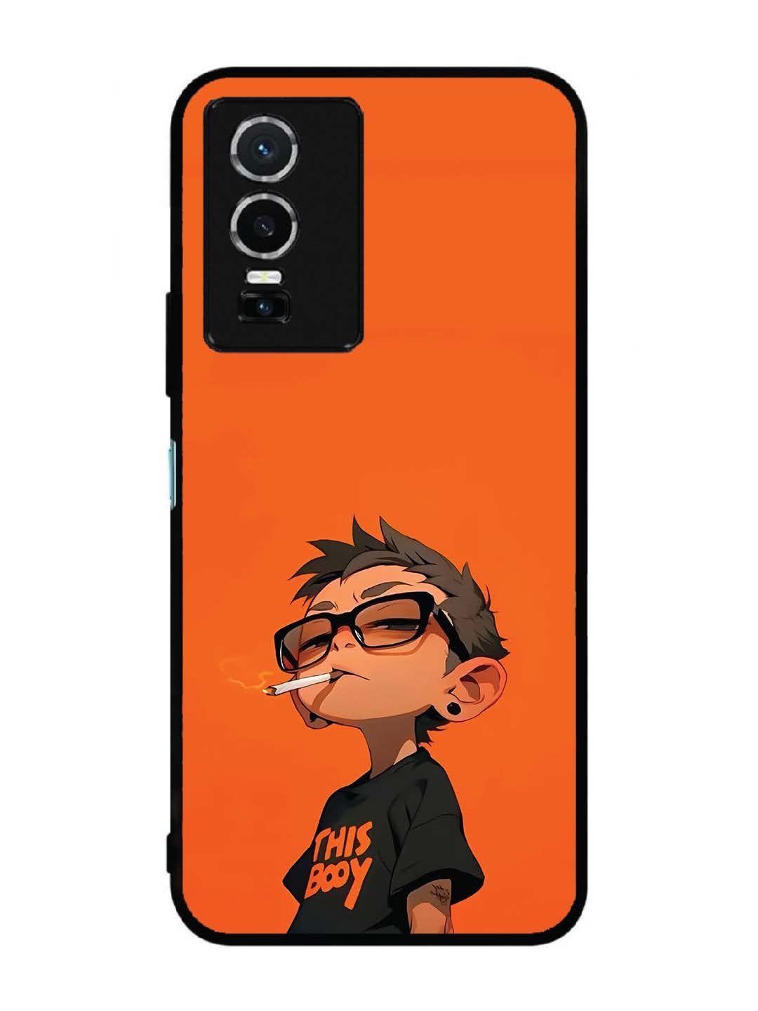 Vivo Y76 5G Vibrant Orange Attitude Cartoon