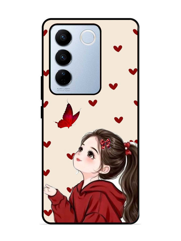 Vivo V27 5G Beautiful girl with red butterfly
