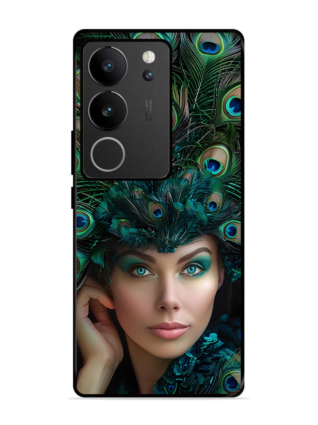 vivo v29 pro 5g Girl with peacock feather Crown