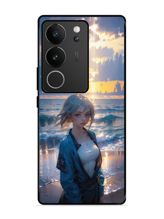 vivo v29 5g Anime Girl Beach Ocean Waves