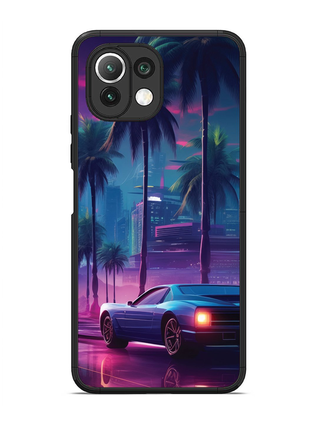 XIAOMI MI 11 LITE sunset-sports-car-city-palm-trees