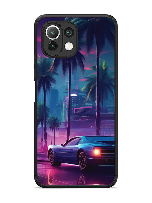 XIAOMI MI 11 LITE sunset-sports-car-city-palm-trees