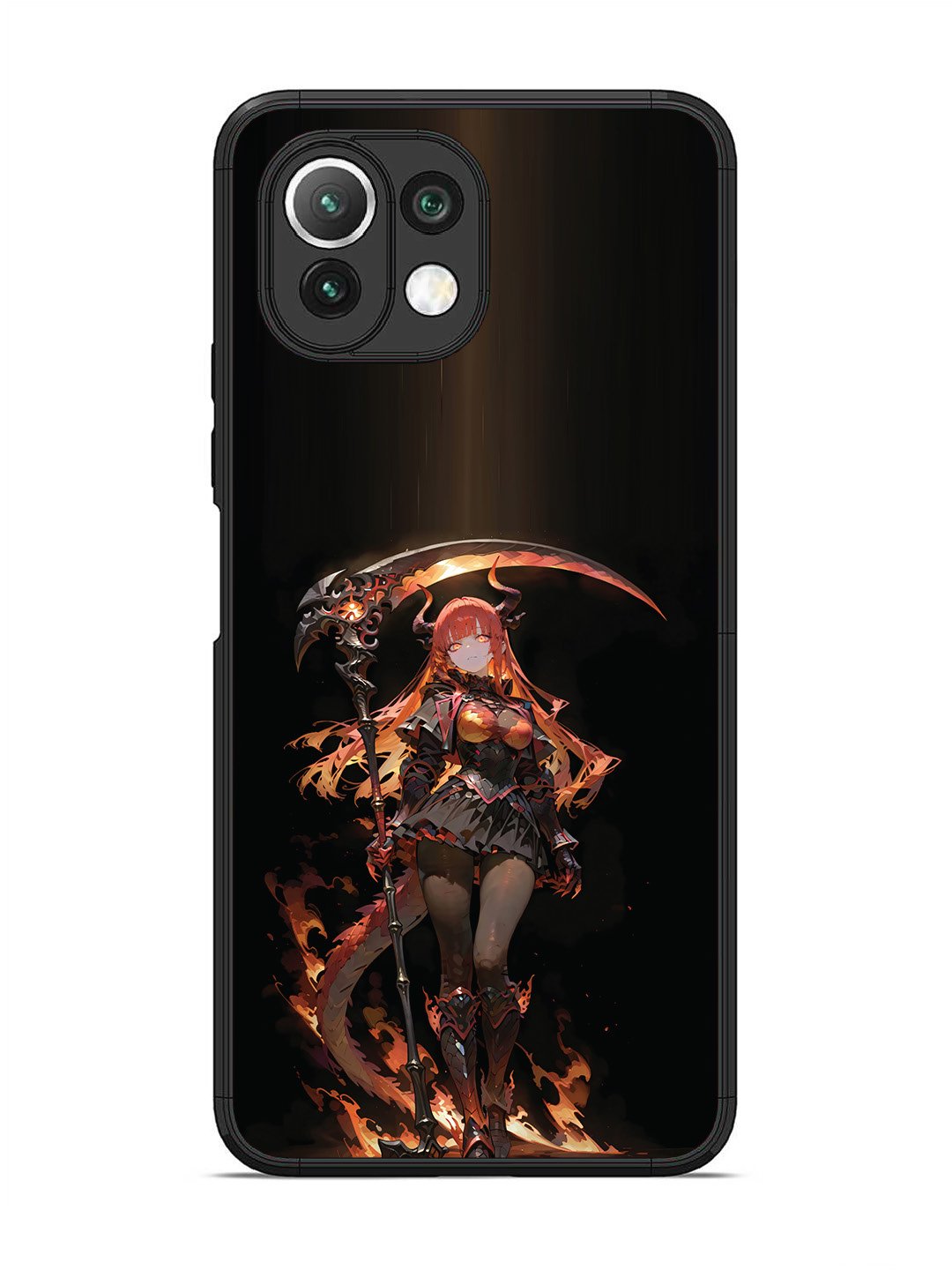XIAOMI MI 11 LITE anime-girl-sycthe-red-hair-horn
