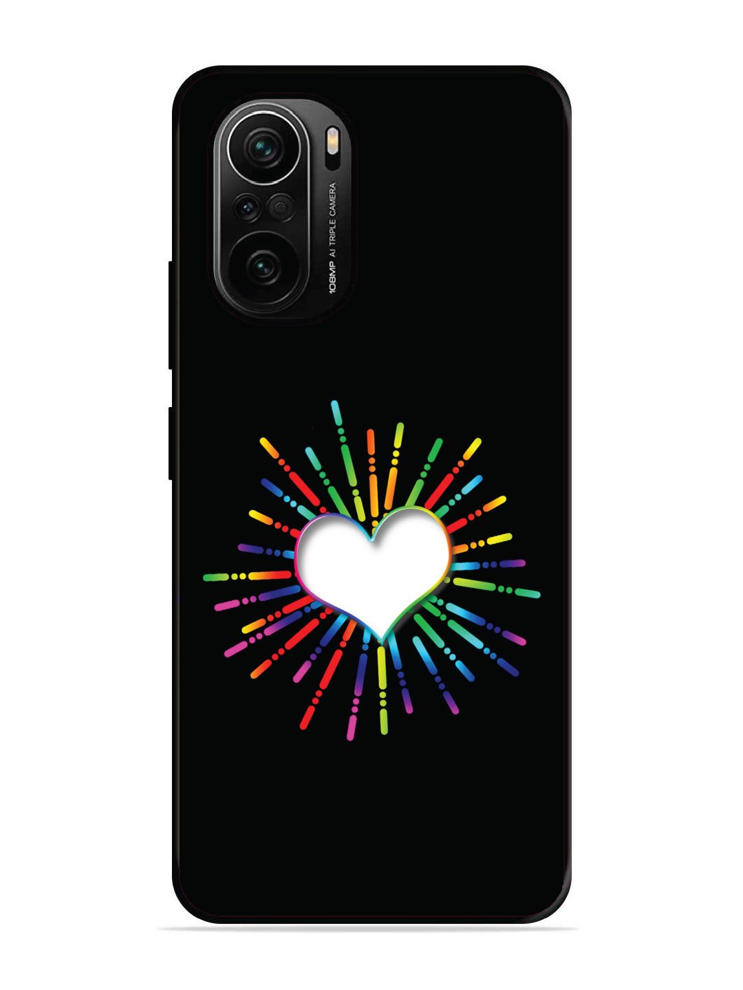 XIAOMI MI 11X PRO 5G Colourful Heart on Black