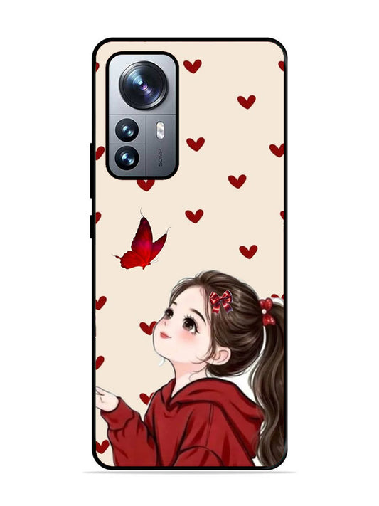 XIAOMI MI 12 Pro 5G Beautiful girl with red butterfly