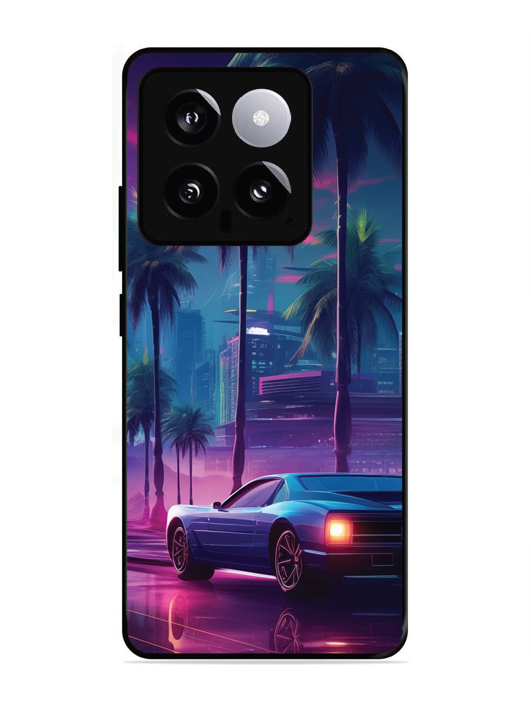 XIAOMI MI 14 5G sunset-sports-car-city-palm-trees