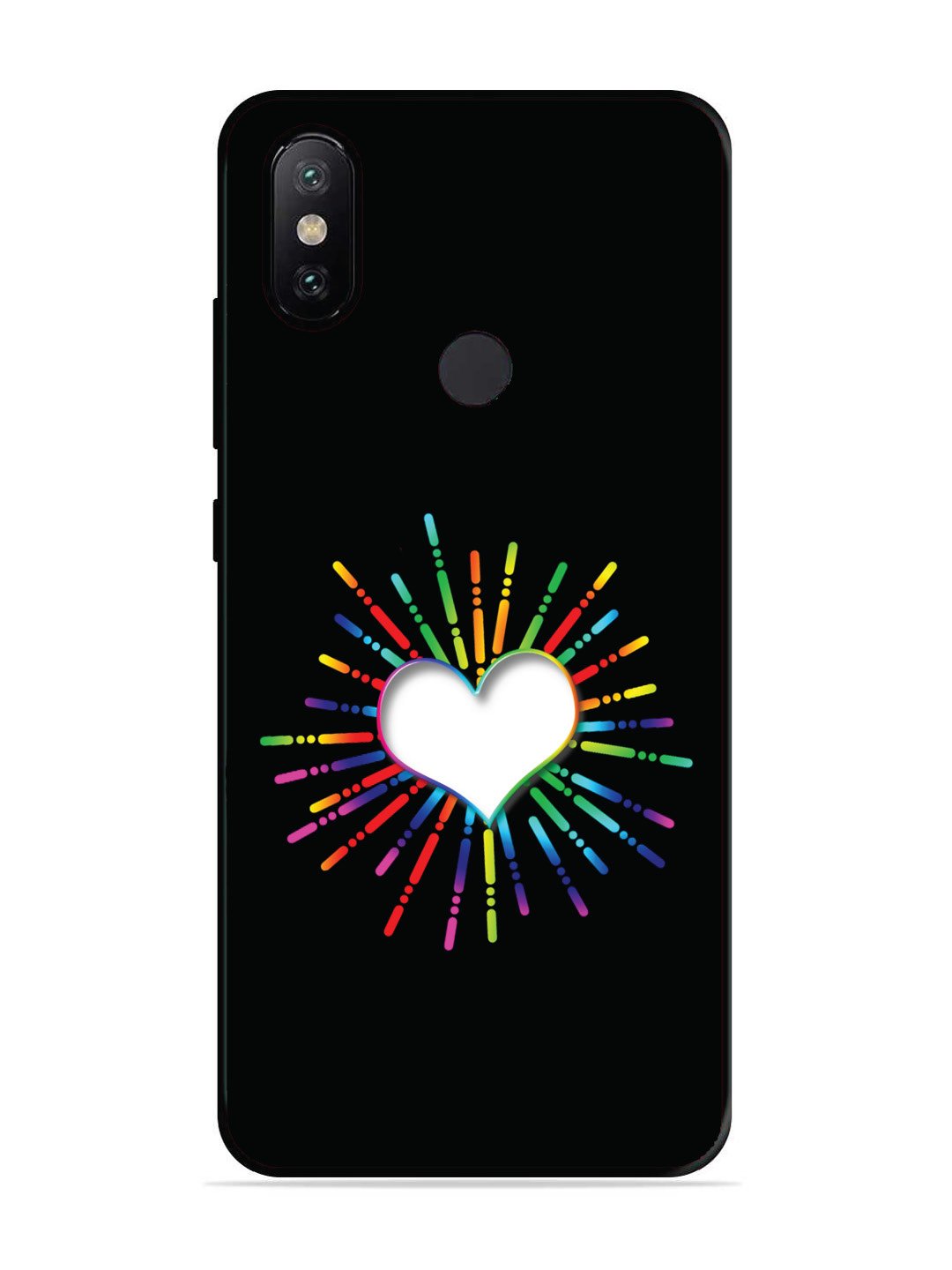 XIAOMI MI A2 Colourful Heart on Black