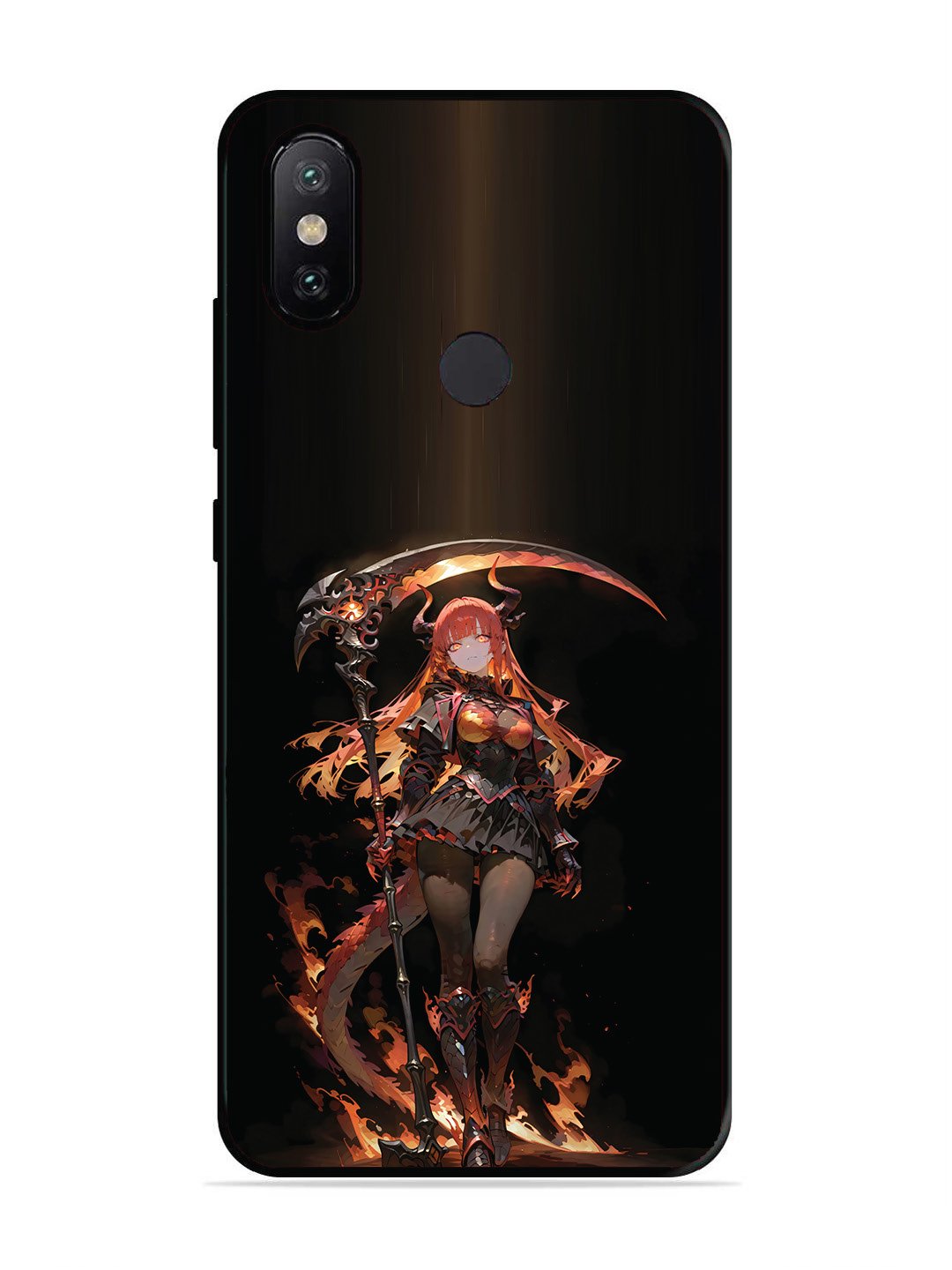 XIAOMI MI A2 anime-girl-sycthe-red-hair-horn