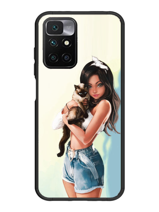 Xiaomi Redmi 10 Prime Cute Girl with Cat
