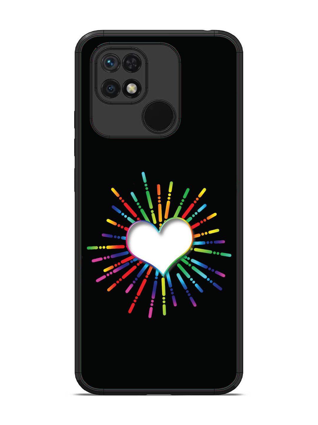 Xiaomi Redmi 10 Colourful Heart on Black