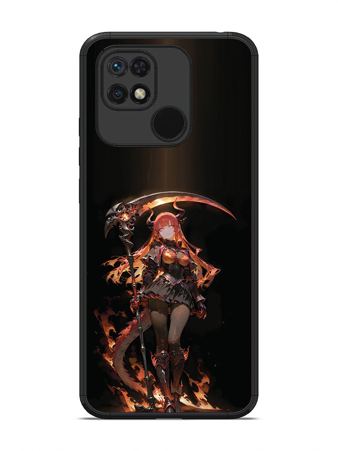 Xiaomi Redmi 10 anime-girl-sycthe-red-hair-horn