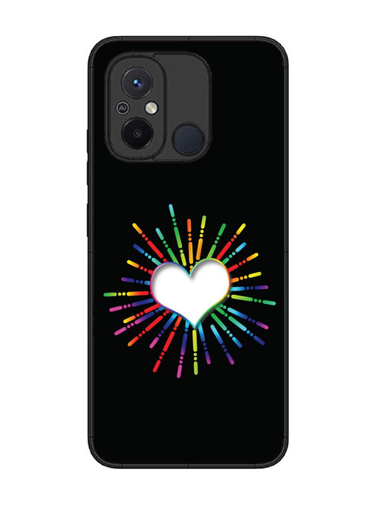 Xiaomi Redmi 12C Colourful Heart on Black