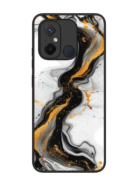 Xiaomi Redmi 12C Black And Golden Marble Essence
