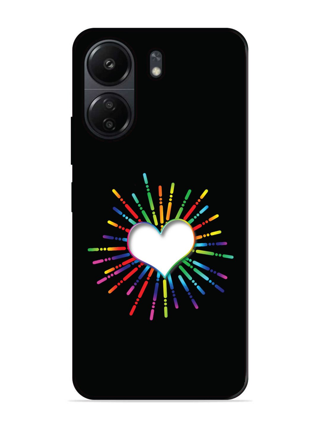 Poco C65 Colourful Heart on Black