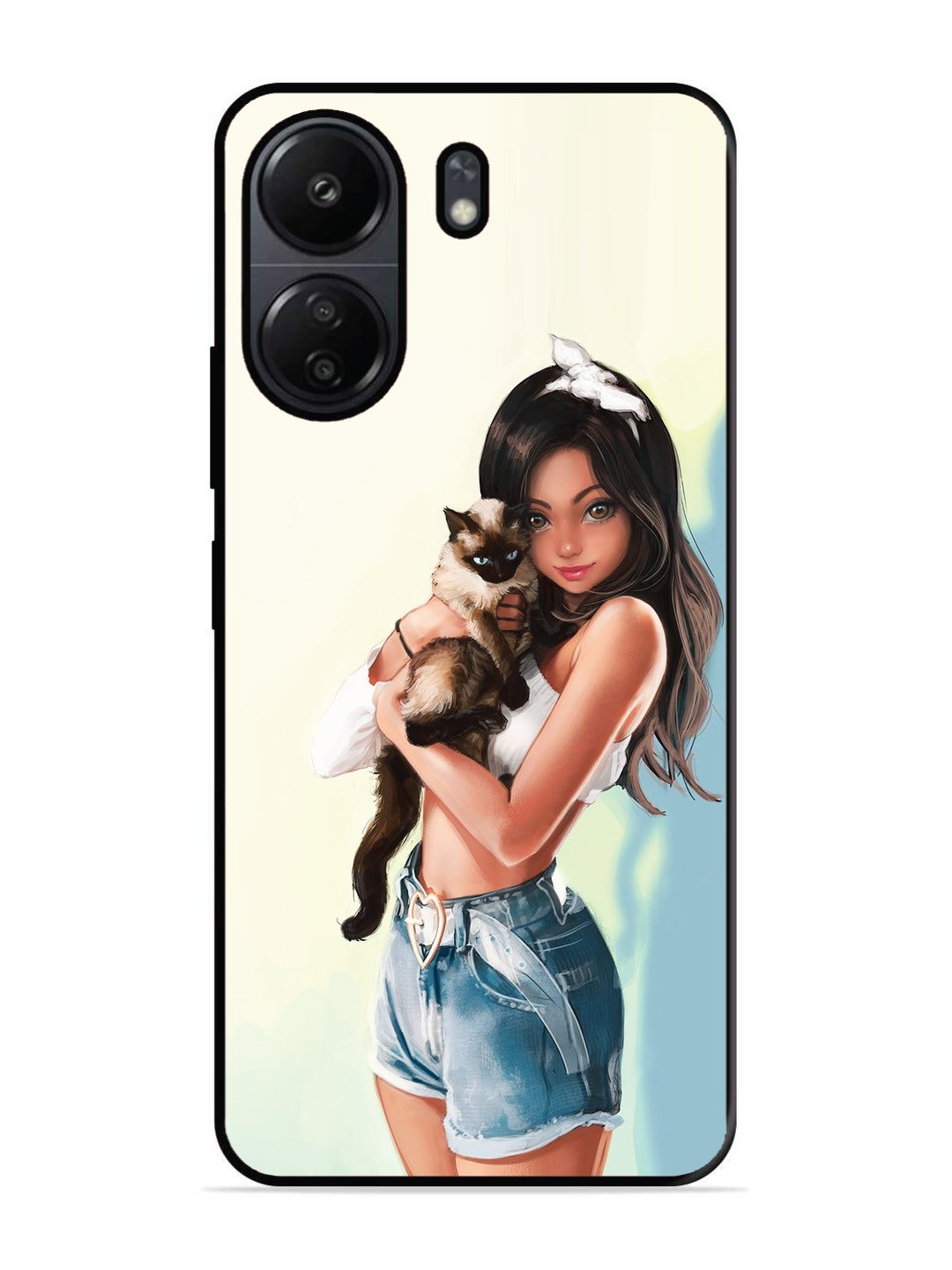 Poco C65 Cute Girl with Cat