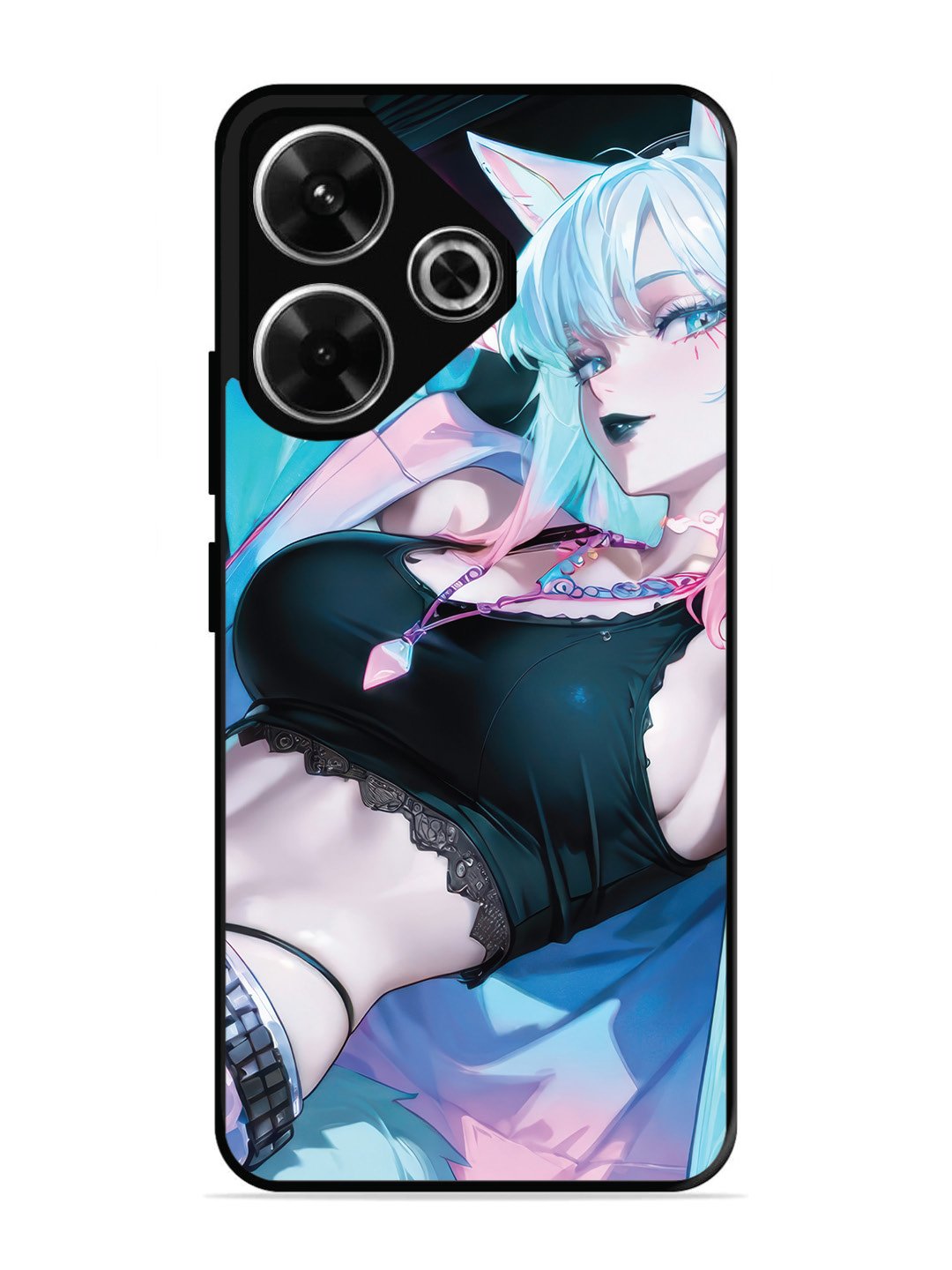 Xiaomi Redmi 13 5G anime girl fox headpohone white Hair