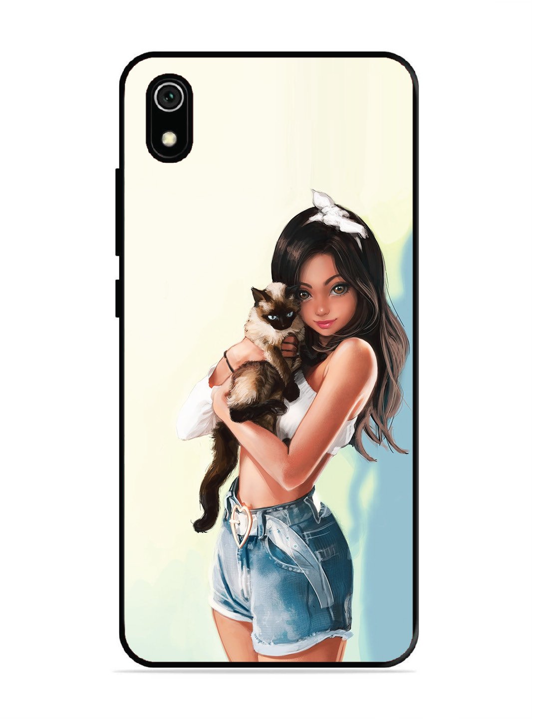 Xiaomi Redmi 7A Cute Girl with Cat