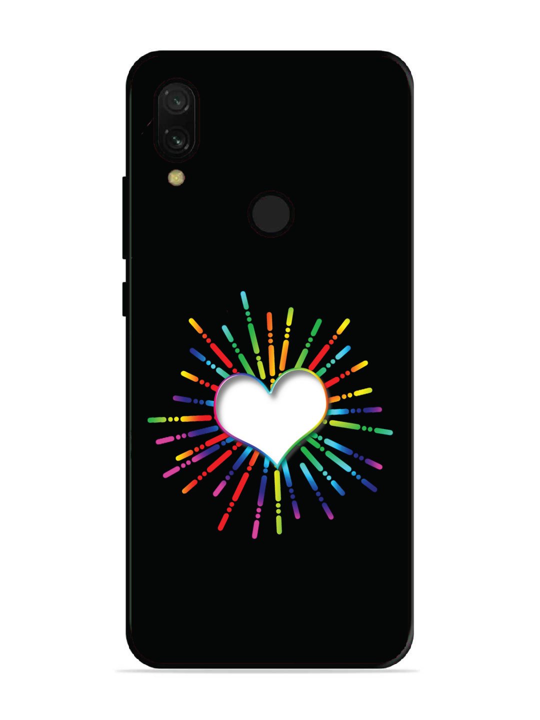 Xiaomi Redmi 7 Colourful Heart on Black