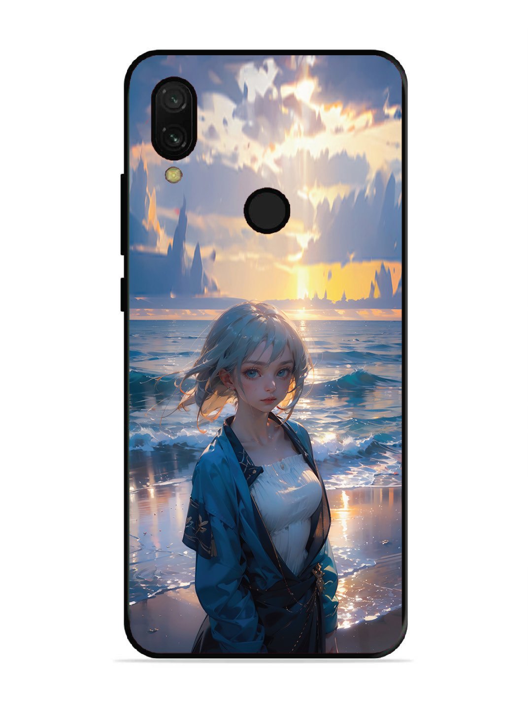 Xiaomi Redmi 7 Anime Girl Beach Ocean Waves