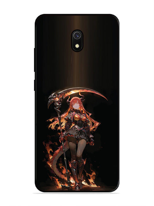 Xiaomi Redmi 8A anime-girl-sycthe-red-hair-horn