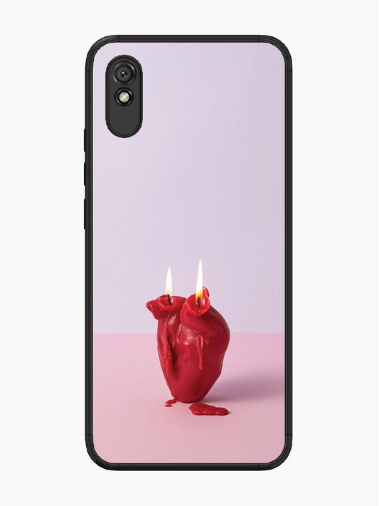 Xiaomi Redmi 9A A Lighted Heart Candle